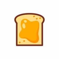 Bread with honey on white background. Cartoon illustration on theme of beekeeping. vector