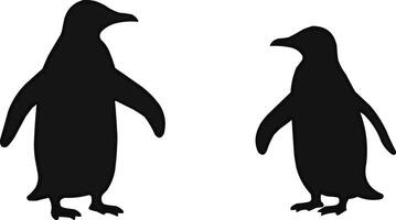 penguin silhouette on white background vector