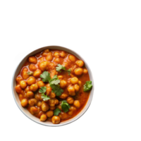 top view chana in the plate is isolated on transparent background png