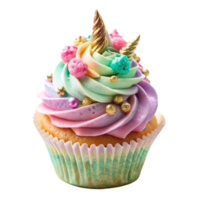 cupcake with tasty cream is isolated on transparent background png