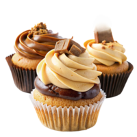 tasty chocolate cupcake is isolated on transparent background png