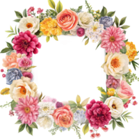 charming flower corner boarder frame is isolated on transparent background png