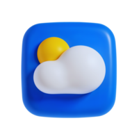 Simple Weather Icon with Sun and Cloud Elements png