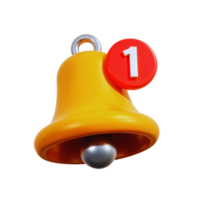 amarillo campana con un rojo número uno etiqueta desplegado png