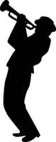 Silhouette of Man Playing Trumpet vector
