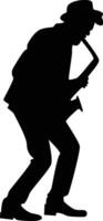 Man playing saxophone silhouette vector