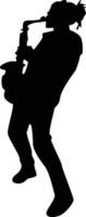 Man playing saxophone vector