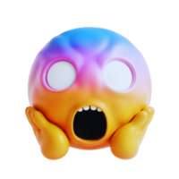Surprised Yellow Face with Colorful Gradient Design png