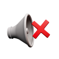 Loudspeaker with a red cross symbolizing mute or silence png