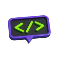 Colorful coding symbol with speech bubble design for developers png