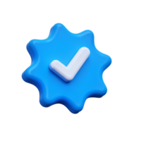 Blue check mark icon representing verification status png