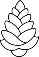 Pine Cone Outline - Minimalist Autumn and Fall Illustration vector