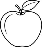 Simple Apple Outline - Minimalist Fruit Illustration for Autumn and Fall Designs vector