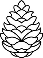 Pine Cone Outline Illustration - Simple Autumn and Fall Clipart vector