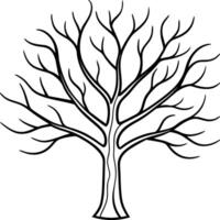 Bare Tree Line Art - Autumn and Fall Themed vector