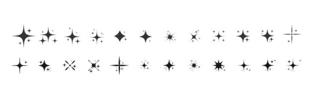 A set of star shapes on a white background vector