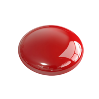 Glossy Red Button on Transparent Background png