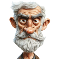 Elderly Man with White Beard and Expressive Eyes png