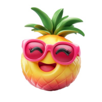 Smiling Pineapple with Sunglasses png