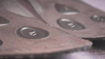 closeup of insole on a table video