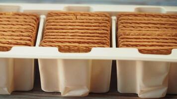 Enjoying crunchy cookies in a convenient package video