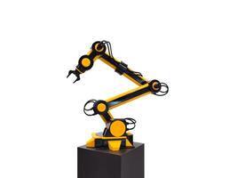 Robotic arm with white background. Industrial robotic arm. photo