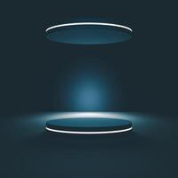 An ethereal 3D scene featuring suspended circular podiums under a soft, mysterious lighting. photo