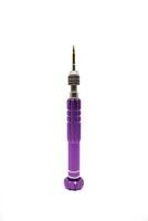 A purple screwdriver on white solid background photo