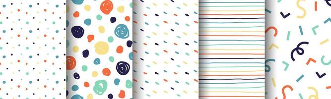 Collection of colorful geometric abstract patterns vector