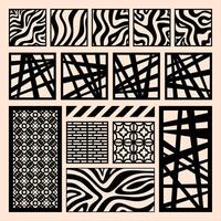 Fusion of Chaos and Elegance in Abstract Laser Cut Art Patterns vector