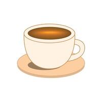 a warm cup of coffee isolated on a white background vector