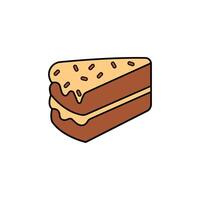 Chocolate Cake Slice Illustration Icon vector