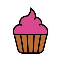 Illustration of a Cupcake with Pink Frosting vector
