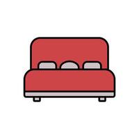 Red Sofa Couch Icon Illustration vector