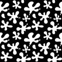 abstract organic blob seamless pattern. black and white botanical irregular shapes pattern. vector