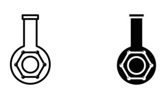 laboratory flask with molecular structure of benzene icon vector