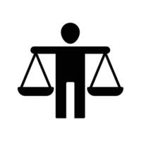 man with scales of justice icon vector