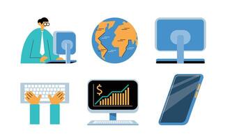 Digital Business Icons Collection vector