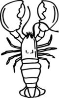Doodl lobster with claws sketch outline clipart illustration vector