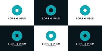 Set of company logo design elements, abstract circles vector