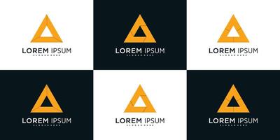 Set of company logo design elements, abstract triangle icon vector