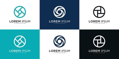 Set of company logo design elements, abstract circles icon vector