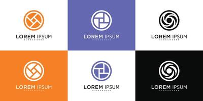 Set of company logo design elements, abstract circles. Premium vector