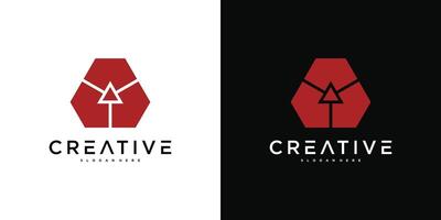 Creative abstract geometric logo design template. Premium vector