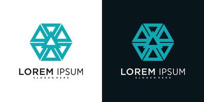 Company logo design elements, abstract hexagons. vector