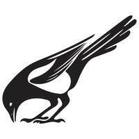 Charming Eurasian Magpie Illustration with Playful Magpie Clip Art vector