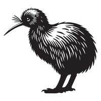 Cute Apteryx Bird Flightless Silhouette Drawing vector