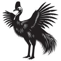 Simple Cassowary Bird Silhouette Illustration vector