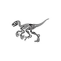 Dynamic Dinosaur Skeleton Line Art vector
