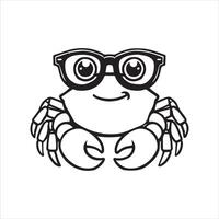 Happy Crab Expression Clipart for Fun Art vector